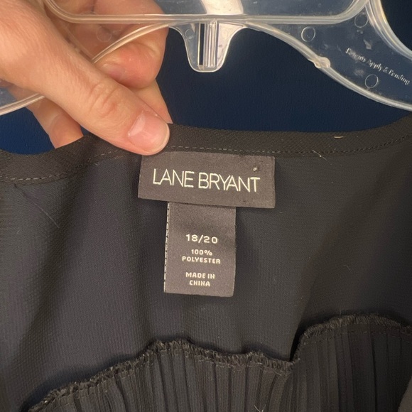 Lane Bryant Black Ribbed Peplum Blouse - Picture 3 of 3